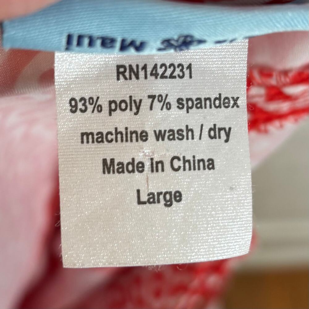RipSkirt Hawaii Length 1 Wrap Skirt Dotdotdot Red Print Size Large - Picture 4 of 4